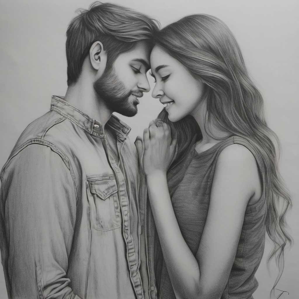 pencil drawing about love7